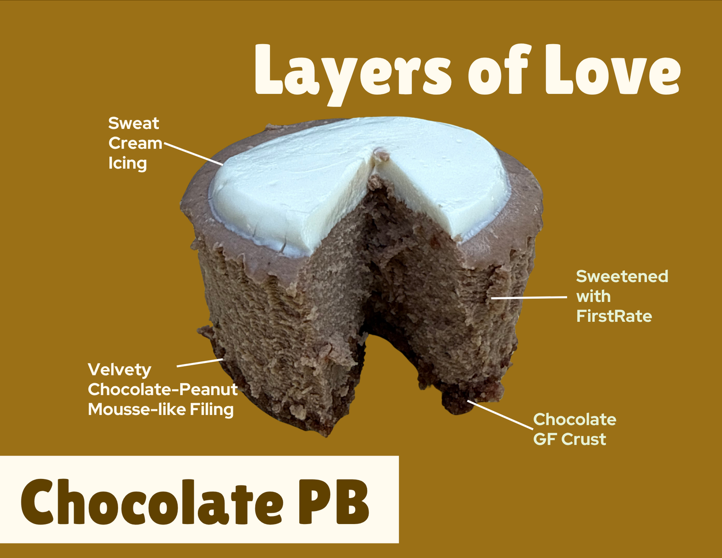 Peanut butter chocolate cheesecake with Dutch cocoa and peanut flour on gluten-free crust – keto and diabetic-friendly