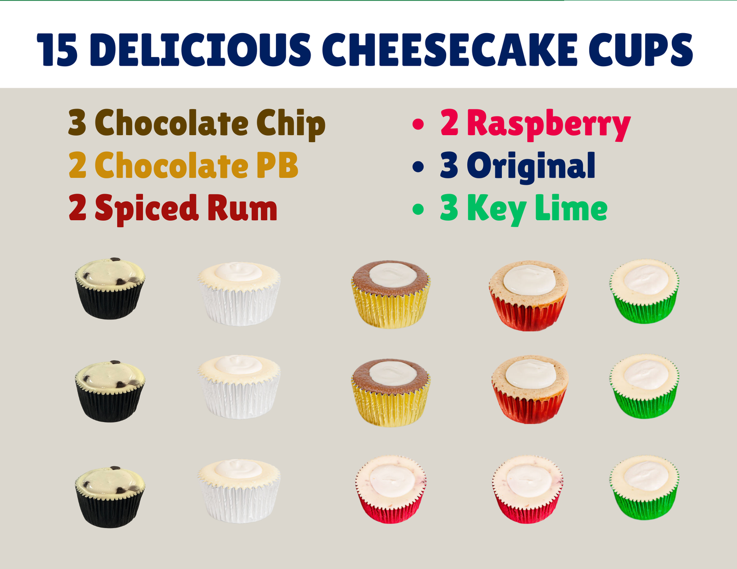 Starter 15-Pack: Premium Cheesecake Cups with Spiced Rum